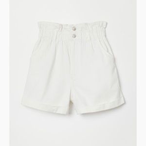 H&M White Paper-bag Shorts